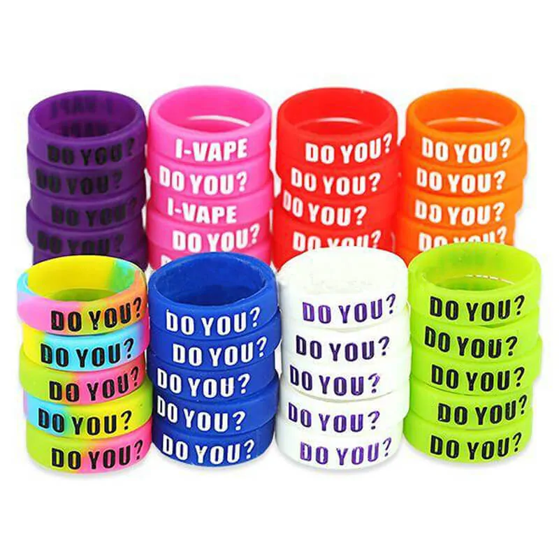 1pcs Decorative Silicone Ring with Protruding Letters