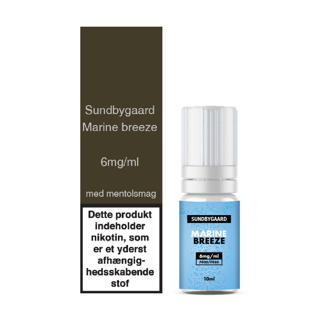 Sundbygaard 10ml Sundbygaard Marine Breeze PG50/VG50 - 6mg/ml DK Tax - billede 2