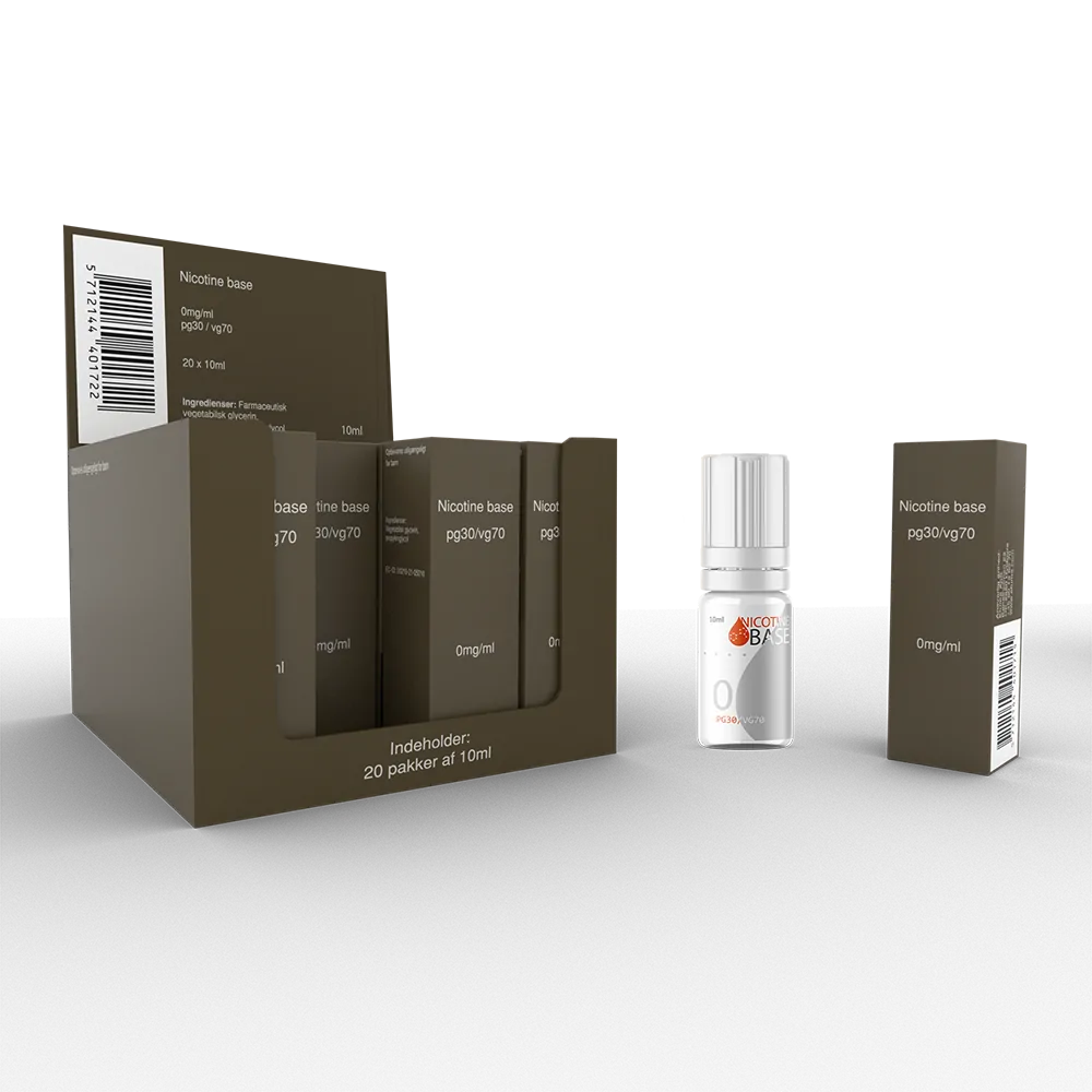 10ml Nicotine Base PG30/VG70 - Denmark - 0mg - billede 3