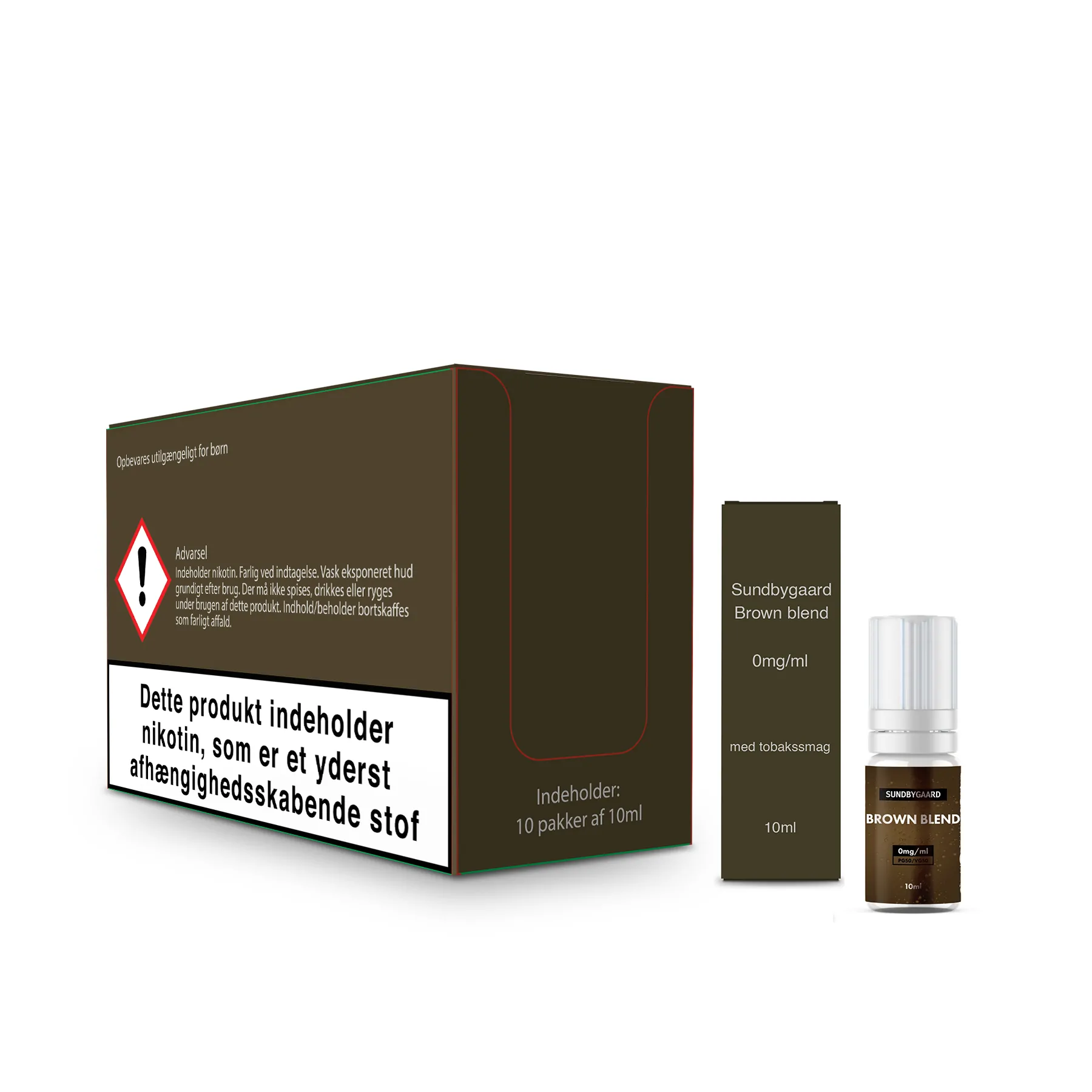 10ml Sundbygaard Brown Blend - Denmark - 0mg/ml - billede 3