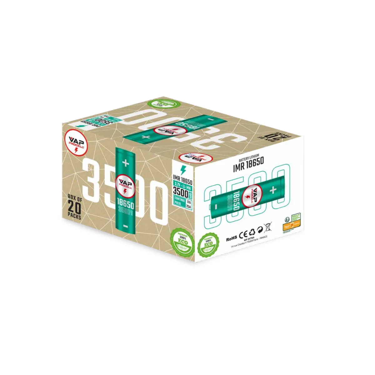 VAP Procell 18650 - 3500mah - billede 4